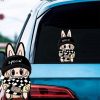 Labubu Popmart  Sticker Black And White Checkered Scarf, Canvas, Creative Car Sticker, Car, Motorcycle, Electric Bike Chassis Decoration Sticker - Image 2
