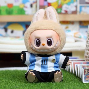 17cm Labubu Cloth Football No.10 Clothes V1V2 Labubu Doll Clothes Vinyl Pendant Doll Clothes Sportswear Gifts for Boys