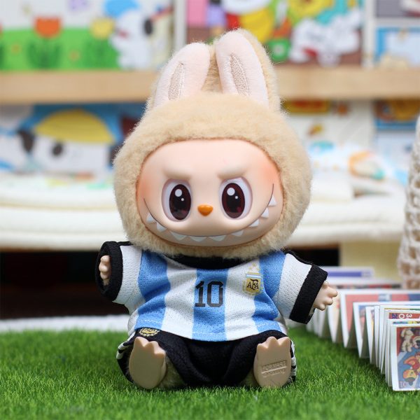 17cm Labubu Cloth Football No.10 Clothes V1V2 Labubu Doll Clothes Vinyl Pendant Doll Clothes Sportswear Gifts for Boys