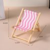 Doll'S Chair Outfit Accessories For Ropa Labubu 10cm Cotton Doll Summer Vacation Wooden Beach Reclining Camping Chair Ornament - Image 9