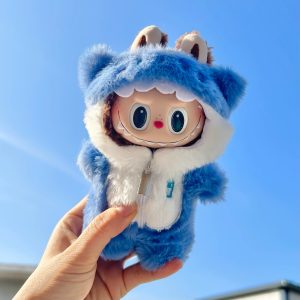 17cm Cute Mini Plush Doll'S Clothes Outfit Accessories For Korea Kpop  Labubu Idol Dolls Shark Onesie Clothing DIY Girl Gift