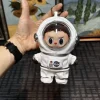 17cm Labubu Astronaut Vinyl Dolls Clothes Set Case Kawaii Cartoon Universe Charm Outfit Space Theme Baby Bag With Chain - Image 2