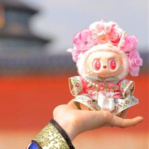Chinese Qipao Hairpin Flower Dress For Labubu 3.0 Outfit Summer Countryside Princess Doll Clothes For V1/V2/V3 Labubu