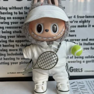 For 3.0 Labubu Sports Suit Tennis Dress Up Peaked Cap Canvas Shoes Hooded Sweater Set For Ropa Labubu Doll Outfit Accessories