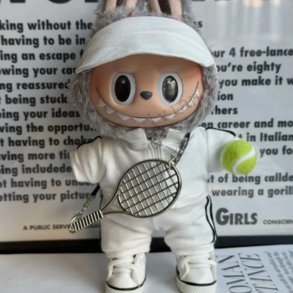 For 3.0 Labubu Sports Suit Tennis Dress Up Peaked Cap Canvas Shoes Hooded Sweater Set For Ropa Labubu Doll Outfit Accessories