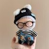 17cm Mini Doll'S Clothes Outfit Accessories For Korea Kpop Exo Labubu Idol V1 V2 Striped Sweater Overalls Glasses Hat Clothing - Image 2