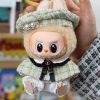 Mini Doll'S Clothes Outfit Accessories For Korea Kpop Exo 15-17cm Labubu Classic Grid Style Dress Cloak Set Beret Clothing Gift - Image 2