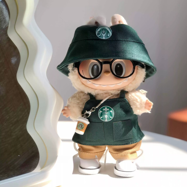 For Labubu 15cm 17cm Bjd  Clothing Coffee Blind Box V1 V2 V3 Working Clothes Clothes Replacement Fashion Retro Delicate Suit Toy