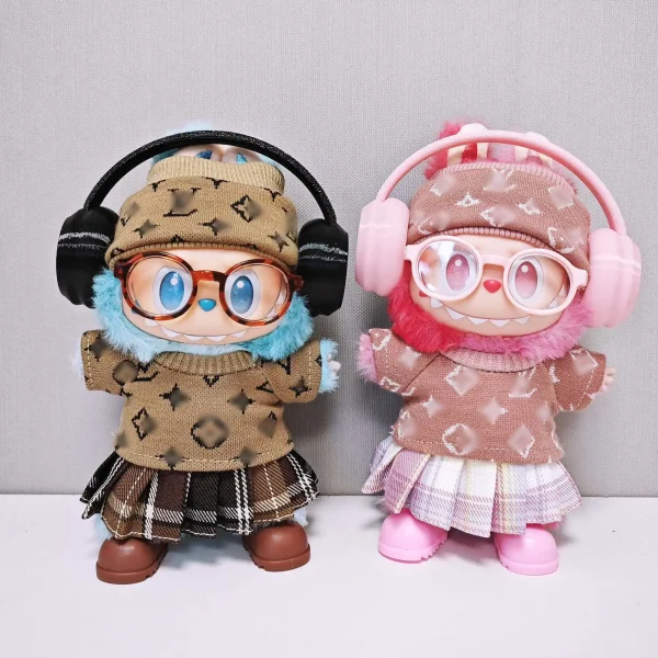 Labubu Doll Clothes Knit Hat Dress Shoes 6-Piece Set For 1st/2nd/3rd Gen