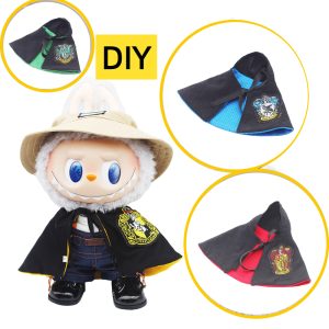 New For 17cm Labubu Fashion Devil Cloak Clothing Academy Style Knitted Shirt Pleated Skirt Mini Sunglasses Leather Shoes