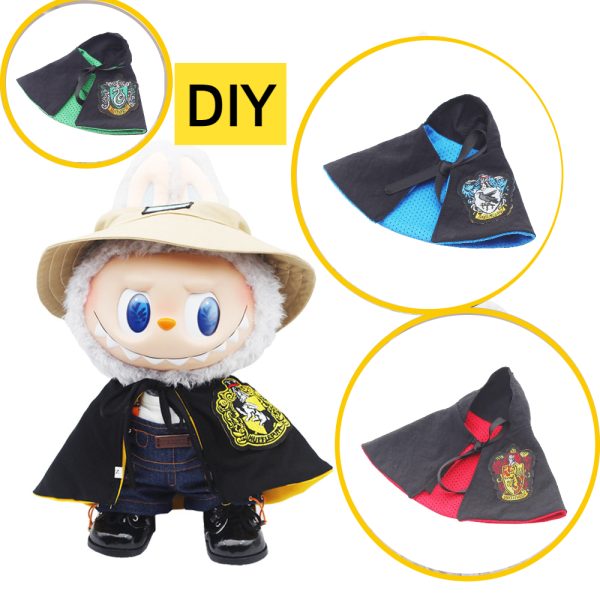New For 17cm Labubu Fashion Devil Cloak Clothing Academy Style Knitted Shirt Pleated Skirt Mini Sunglasses Leather Shoes