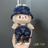 Vintage Printed Wide Brimmed Hat And Overalls Combination Specially Designed For Cute Plush Toys As Outdoor Adventure Clothing - Image 2