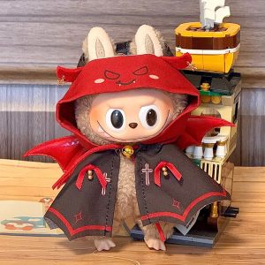 Labubu Clothes Devil Vampire Cloak For 15/17cm V1 V2 V3 Plush Idol Doll Decoration Accessories Fans Gift