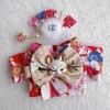 Japanese Style Dress Up For 17cm Labubu Doll Outfit Koi Cherry Blossom Pattern Kimono Doll Suit Doll Clothes Set - Image 21