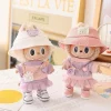 Mini Doll'S Clothes Outfit Accessories For 15-17cm Ropa Labubu & 10cm Cotton Doll Love Hoodie Pink Yarn Skirt Clothing No Doll - Image 5
