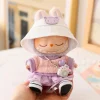 Mini Doll'S Clothes Outfit Accessories For 15-17cm Ropa Labubu & 10cm Cotton Doll Love Hoodie Pink Yarn Skirt Clothing No Doll - Image 4