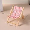 Doll'S Chair Outfit Accessories For Ropa Labubu 10cm Cotton Doll Summer Vacation Wooden Beach Reclining Camping Chair Ornament - Image 14